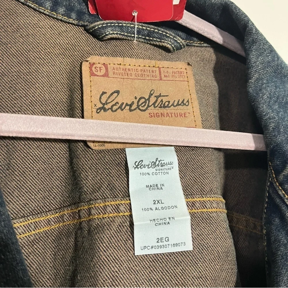 NWT Levi Dark Blue Trucker Jacket Size 2XL Big and Tall Vintage Wash 100% Cotton
